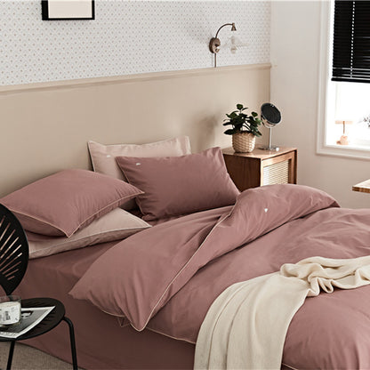 Premium Baumwoll-Bettwäsche-Set, angeraut, modern und schlicht