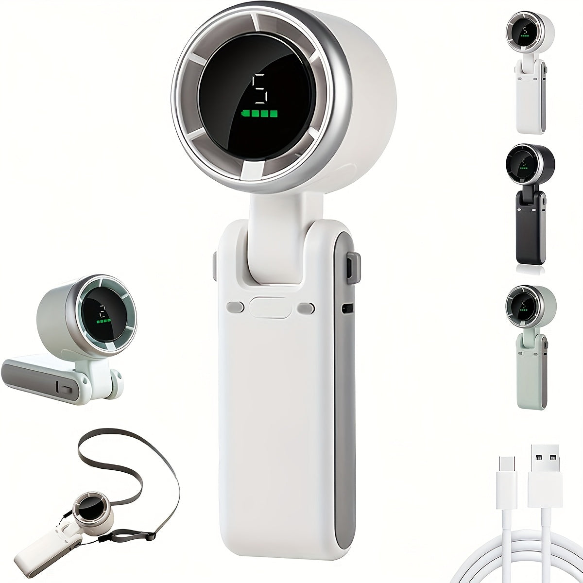 USB wiederaufladbarer Handventilator mit 5 Geschwindigkeiten | Brehn