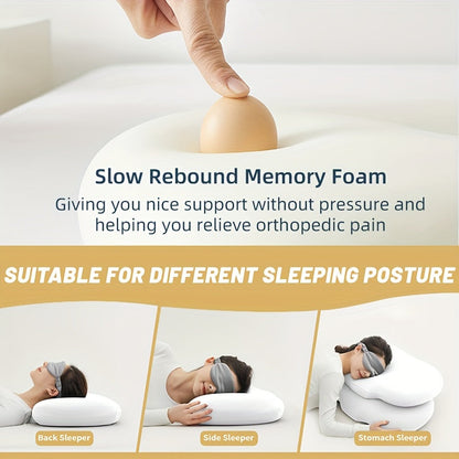 1pc Ovales Macaron Kissen Zervikal Memory Foam Kissen, Kühles Bettkissen Zum Schlafen - Nackenkissen Zur Schmerztherapie Schlafen, Kontur Unterstützung Ergonomisches Kissen Für Seiten-, Rücken-, Bauchschläfer Mit Hoch- Und Niedrigpartition | Brehn