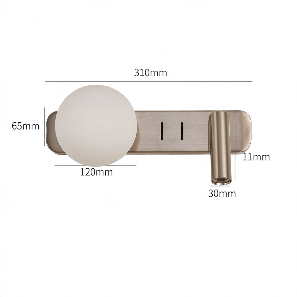 Wandleuchte mit zwei Lichtquellen für das Schlafzimmer