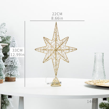 Beleuchteter Weihnachtsbaum-Spitzenstern aus Eisen
