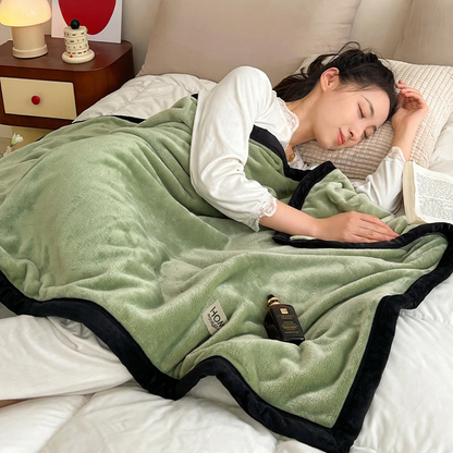 Weiche Milchfaser-Fleece Wohndecke, einfarbig