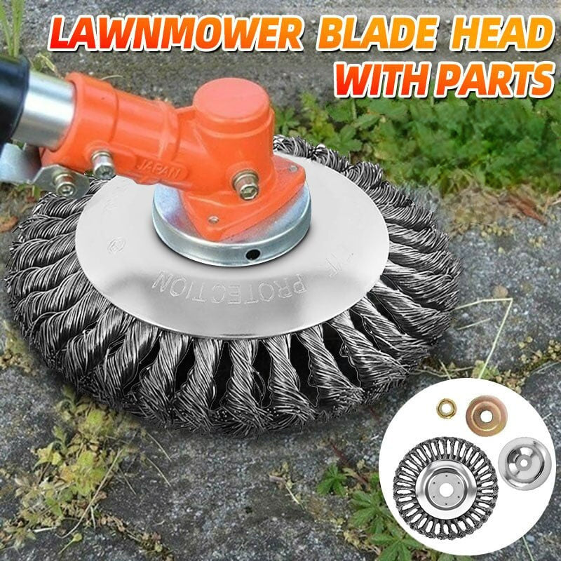 SteelTwist Unkrautbürste – 360° Trimmerklinge aus geflochtenem Stahl (15 cm) | Brehn