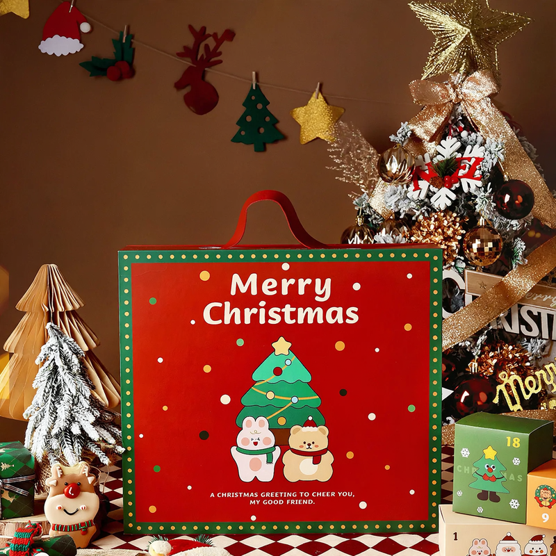 Weihnachts-Adventskalender-Geschenkbox, 24 Fächer