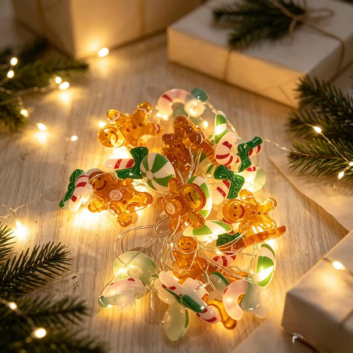 LED-Weihnachts-Lichterkette mit Motiven