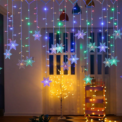 LED-Schneeflocken-Vorhang-Lichterkette