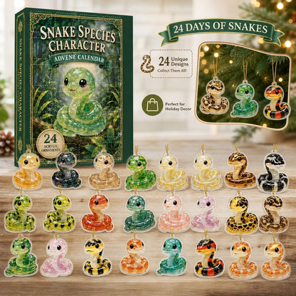 Weihnachts-Adventskalender mit Schlangen-Figuren