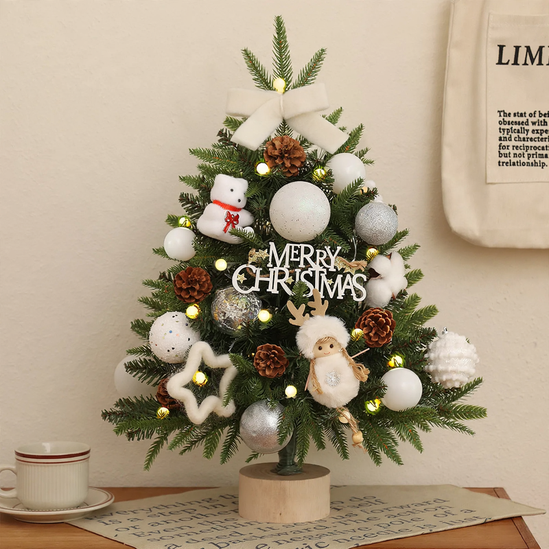Mini-Weihnachtsbaum-Set mit Schnee-Effekt