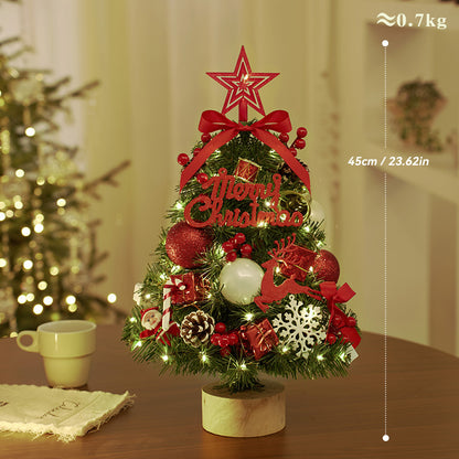 Mini-Weihnachtsbaum aus PVC mit Holzsockel