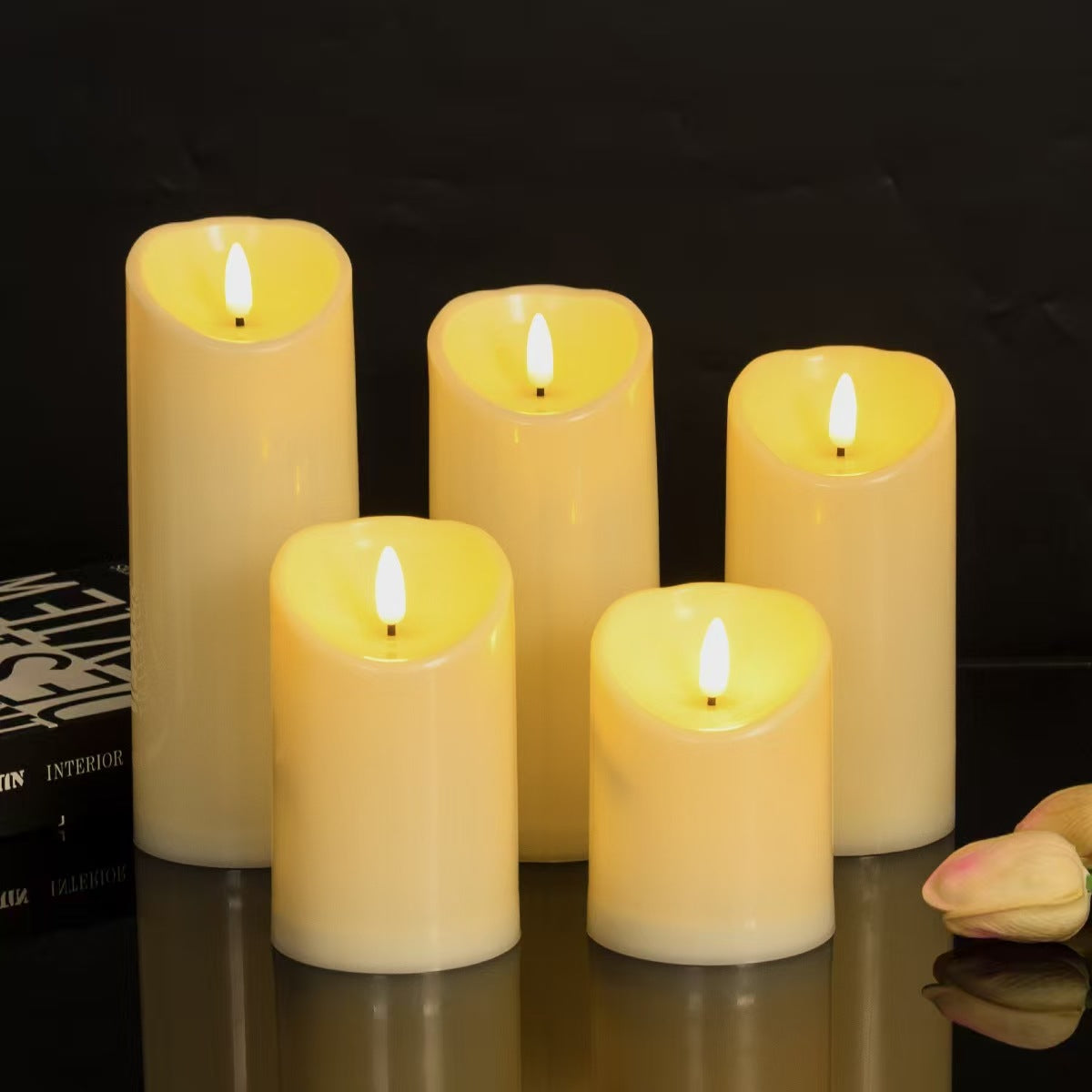 LED-Echtwachskerze mit Flacker-Effekt und Fernbedienung