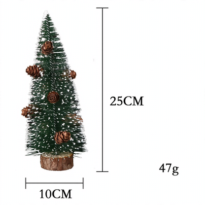 Mini-Weihnachtsbaum mit Holzsockel, beschneit, 10-40cm