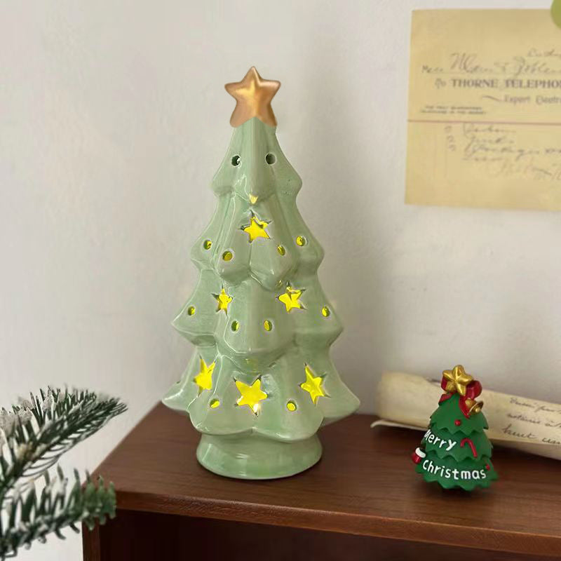 Dekorative Keramik-Weihnachtsbaum-Leuchte