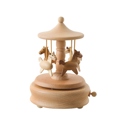 Buchenholz Spieluhr, europäischer Stil, 11 cm Sockel