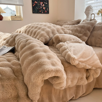 Winter-Bettwäsche-Set aus Milchfaser-Fleece, extra dick