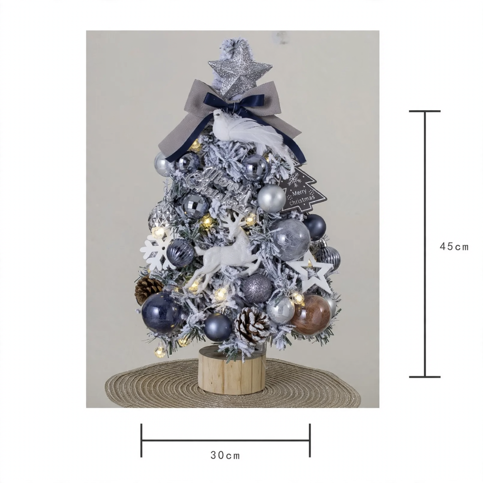 Mini-Weihnachtsbaum-Set mit LED-Beleuchtung, 50 cm