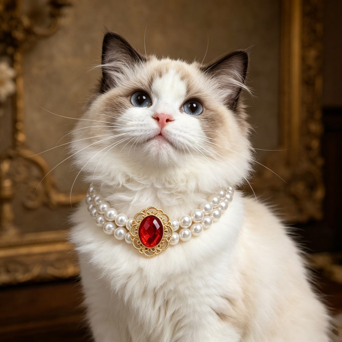 Perlenhalsband für Katzen und kleine Hunde, Prinzessin-Stil