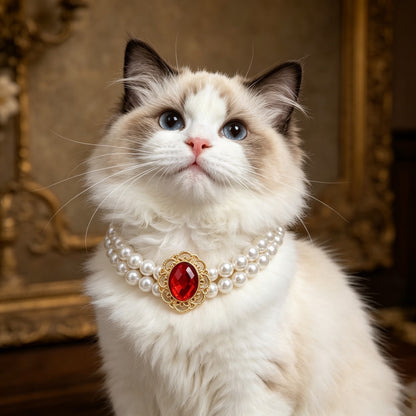 Perlenhalsband für Katzen und kleine Hunde, Prinzessin-Stil