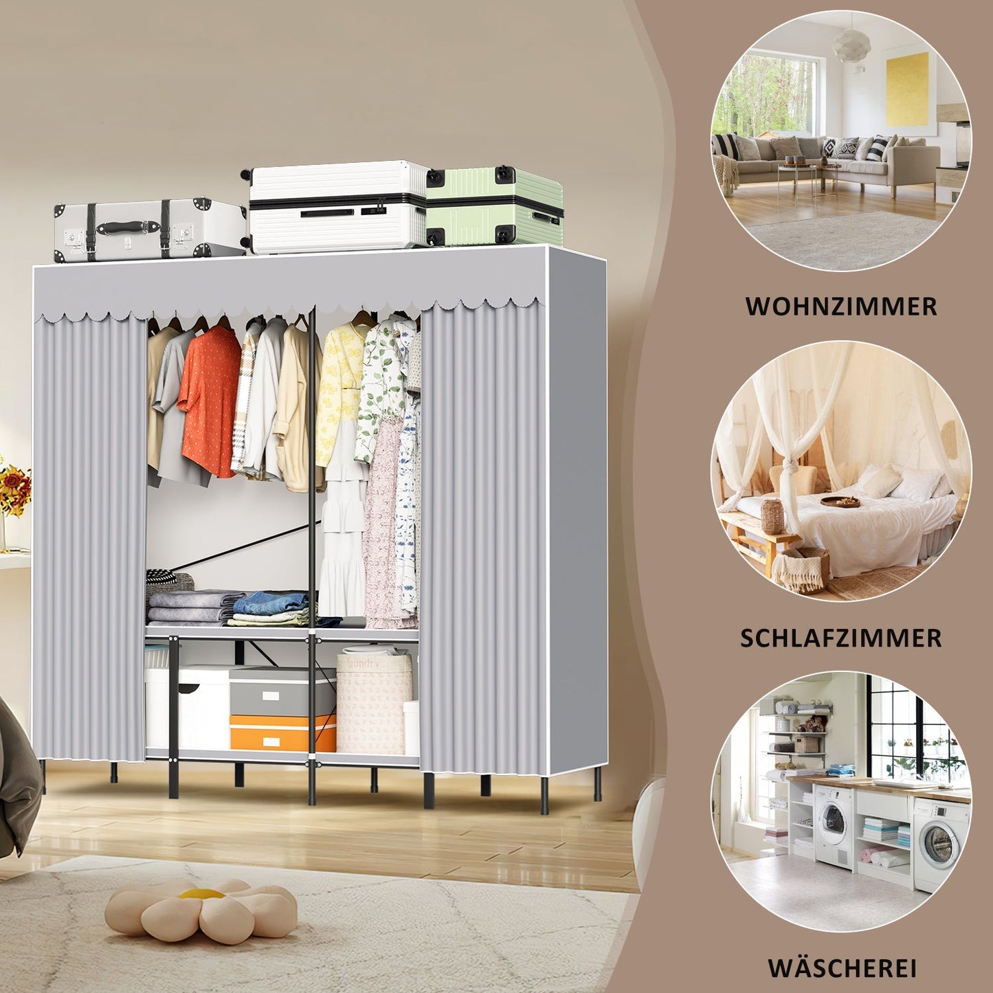Klappbarer Kleiderschrank Schlafzimmerschrank | Brehn