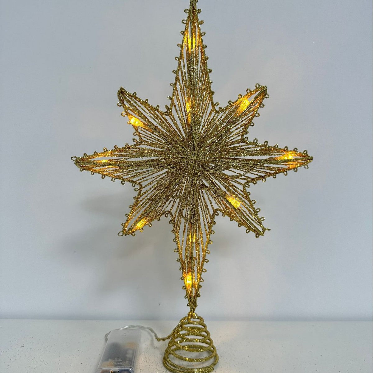 LED-Weihnachtsbaumspitze, Stern aus Eisen