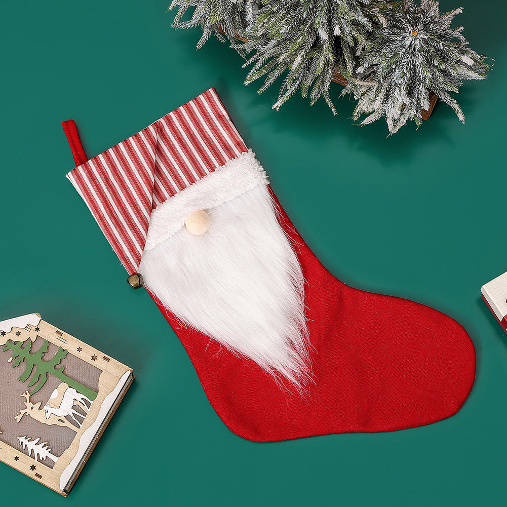 Großer Weihnachtsstrumpf mit Wichtel-Design