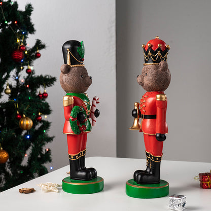 Dekorative Nussknacker-Bärenfigur aus Kunstharz