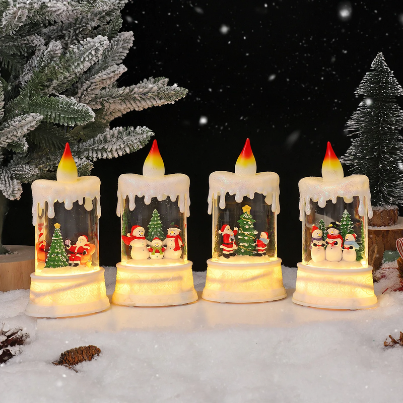 Dekorative LED-Schneekugel mit weihnachtlichen Motiven