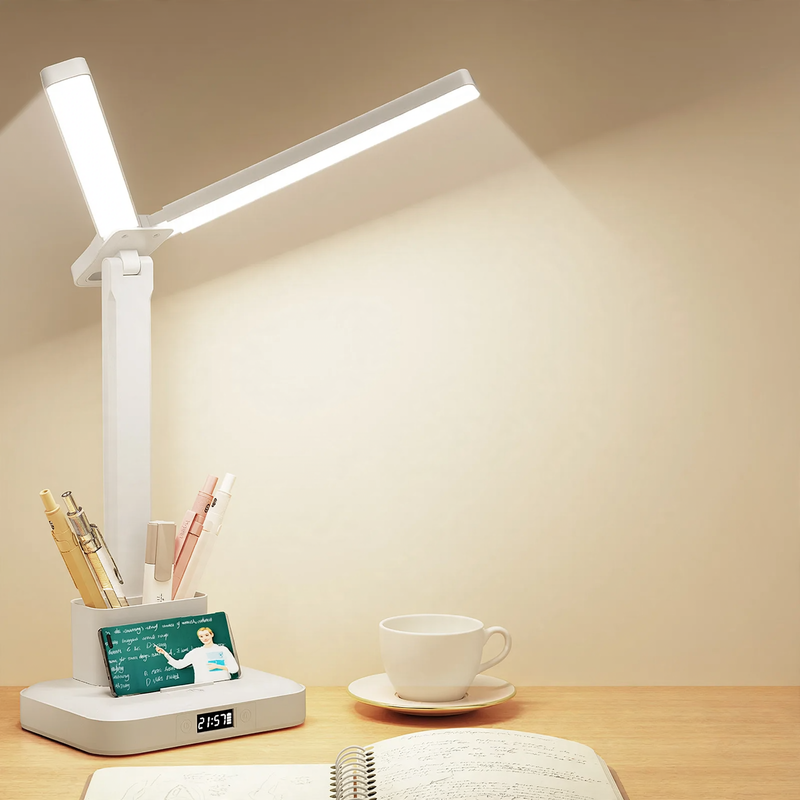 LED-Schreibtischlampe mit Stiftehalter und Augenschutz