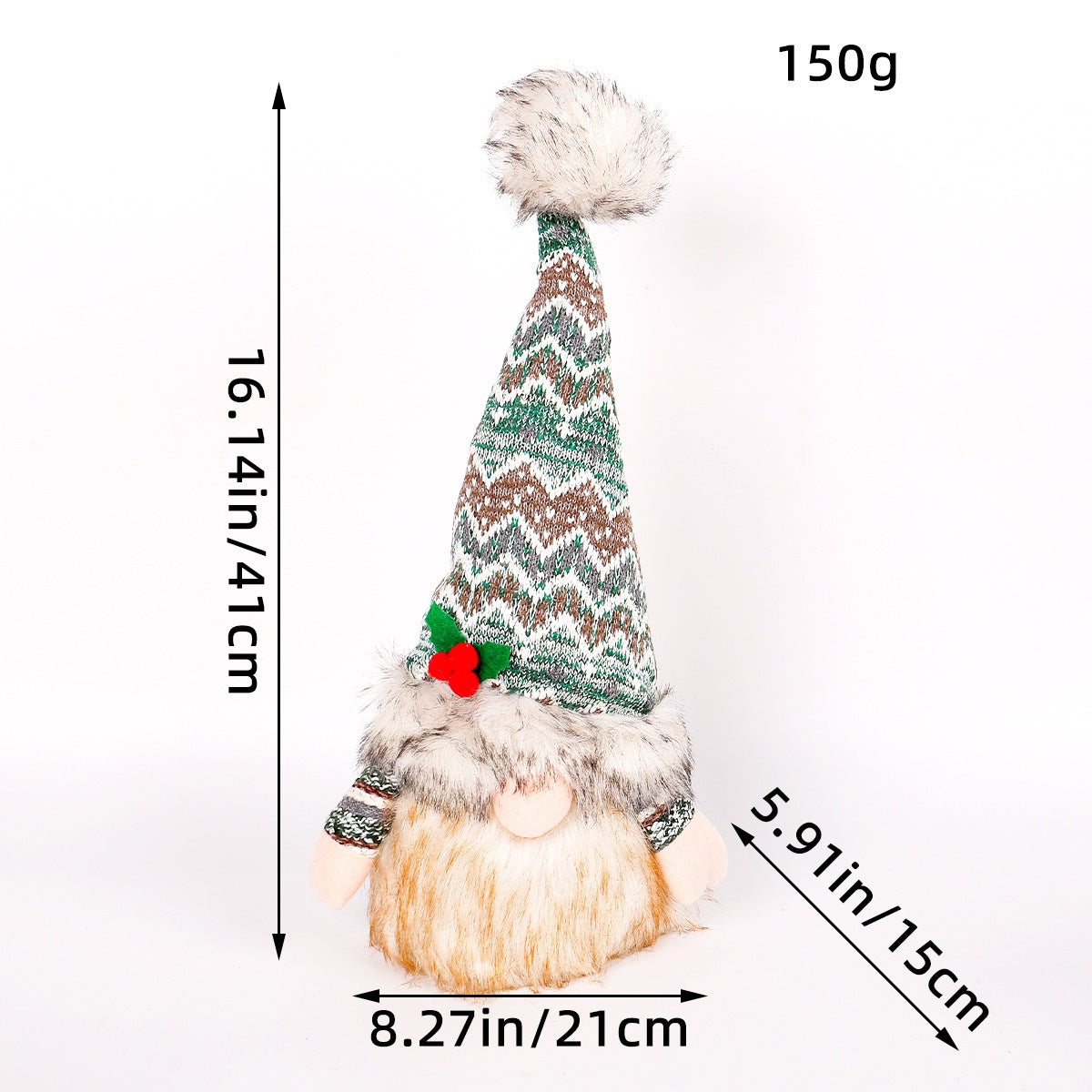 Leuchtende Weihnachts-Wichtelfigur mit Pailletten