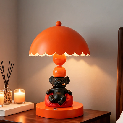 Französische Bulldogge Tischlampe, Cartoon-Design