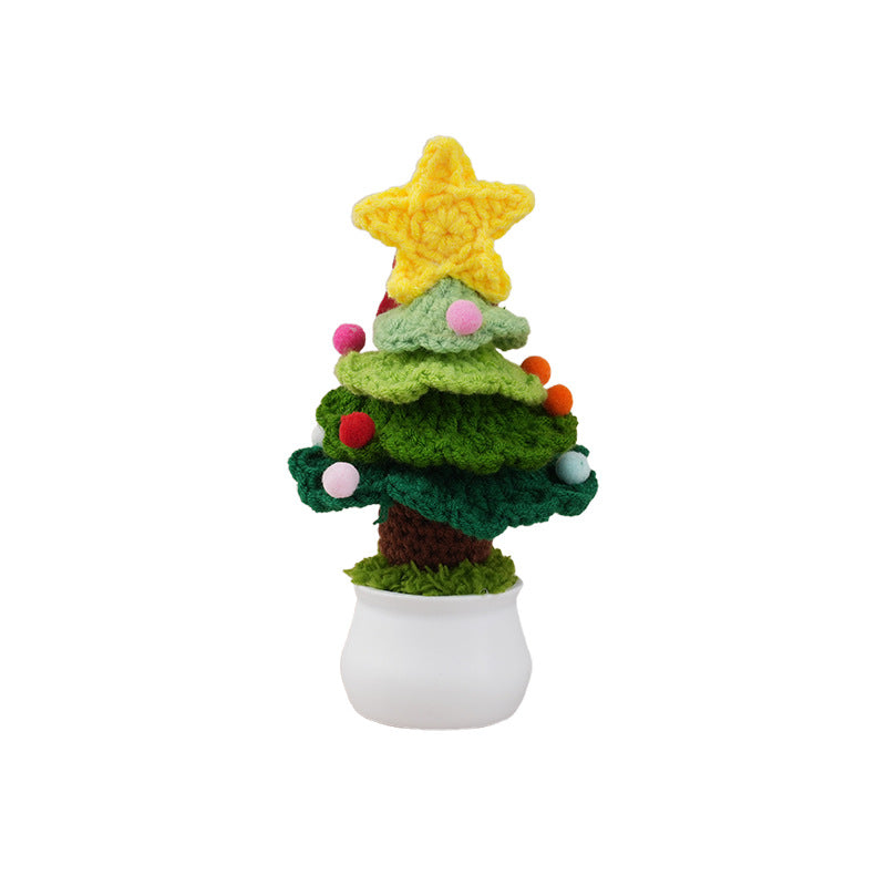 Gehäkelter Weihnachtsbaum im Topf