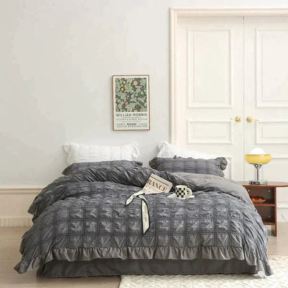 Icy Seersucker Sommer Cool Steppdecke Spitzen 4-teiliges Set | Brehn
