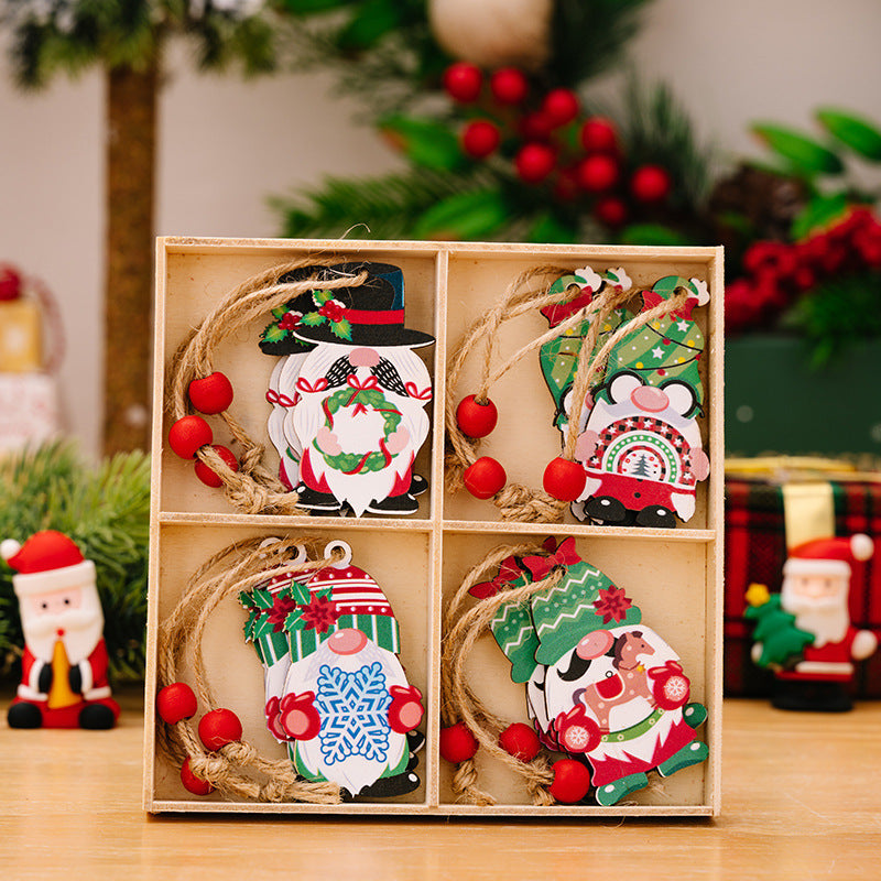 Dekorative Holz-Box mit Weihnachtsmotiven