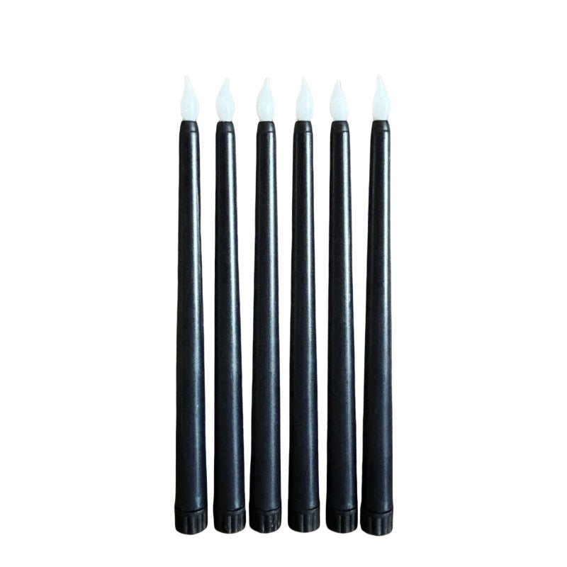 LED-Stabkerze, zylindrisch, schwarz