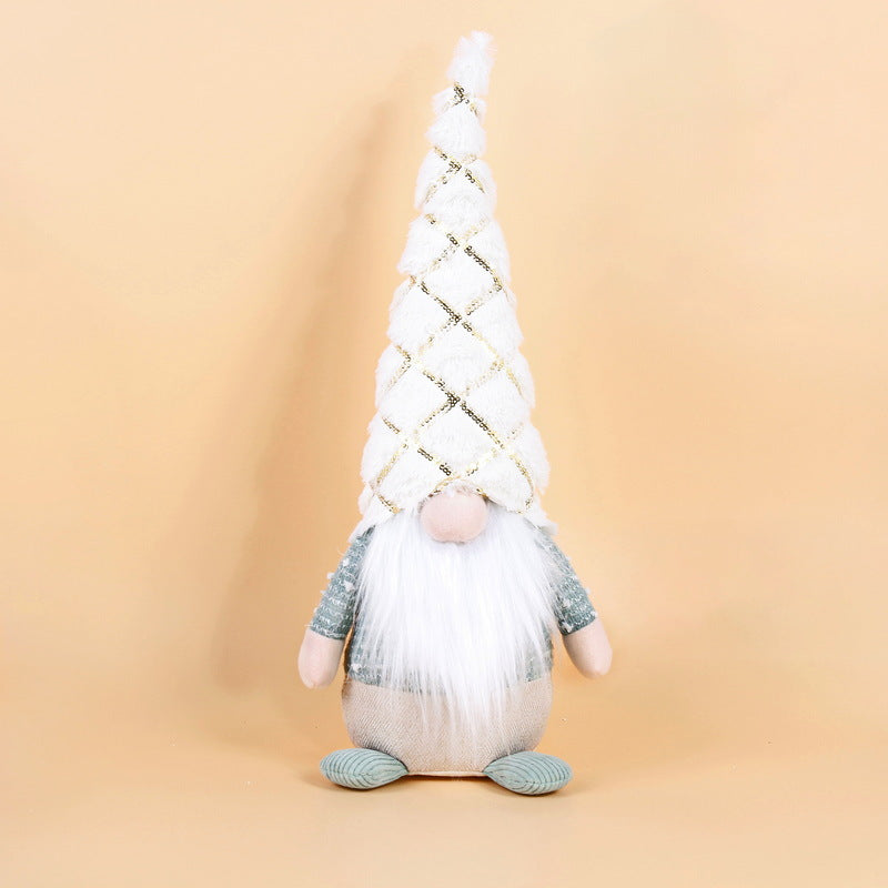 Weihnachts-Wichtelfigur, 44 cm, sitzend mit Pailletten