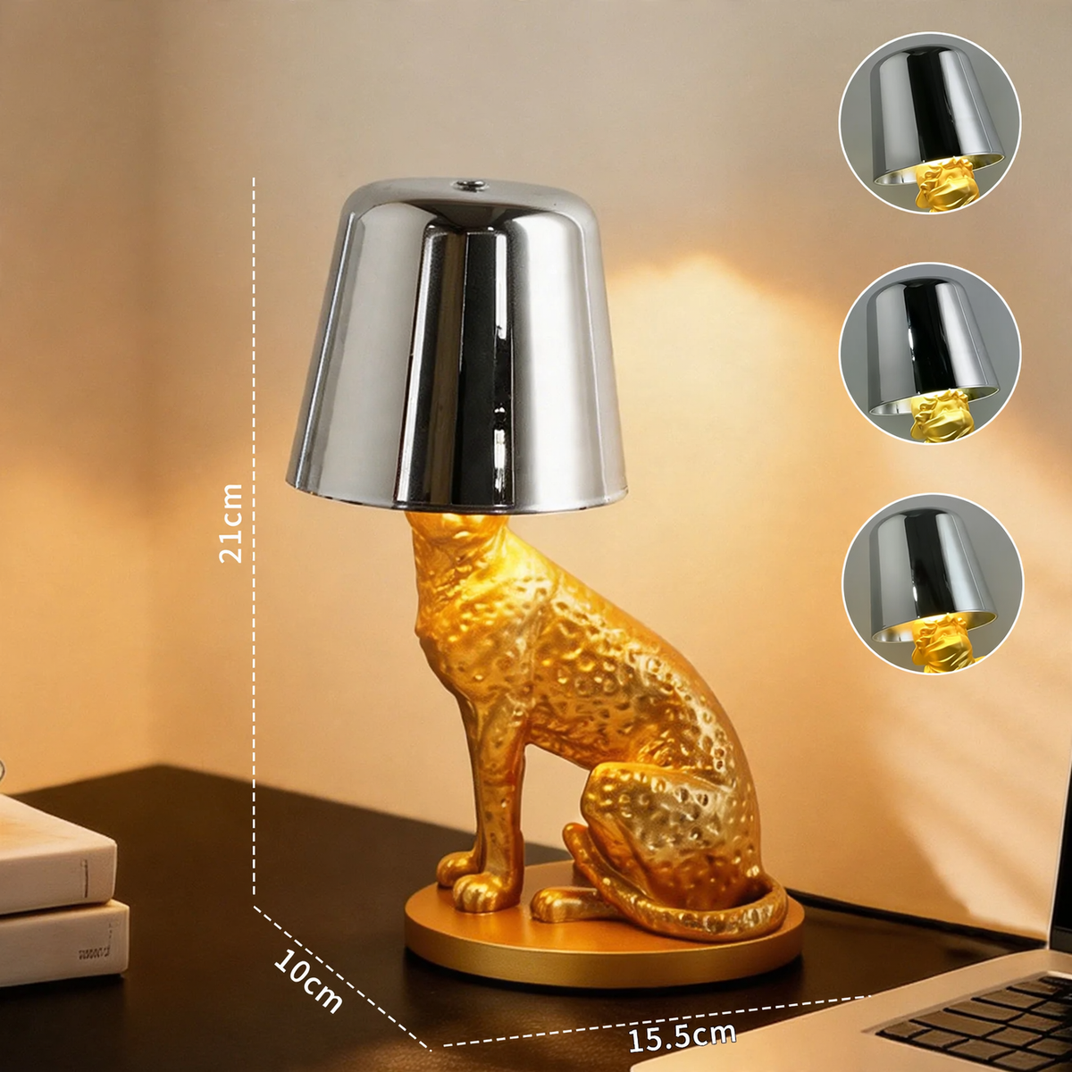 Kauernde Leopard Tischlampe