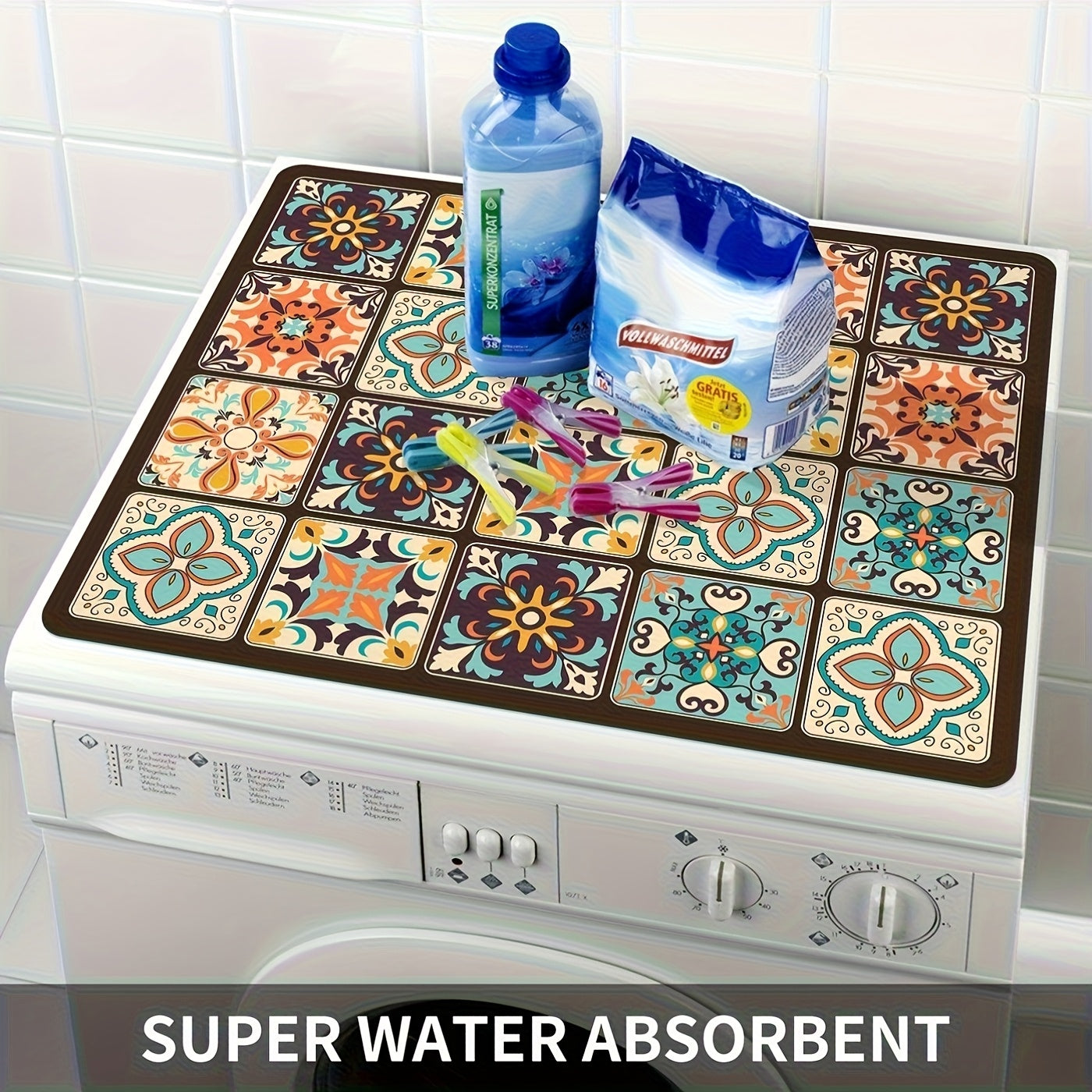 Waschmaschinen-Abdeckmatte Retro-Mosaik | Brehn