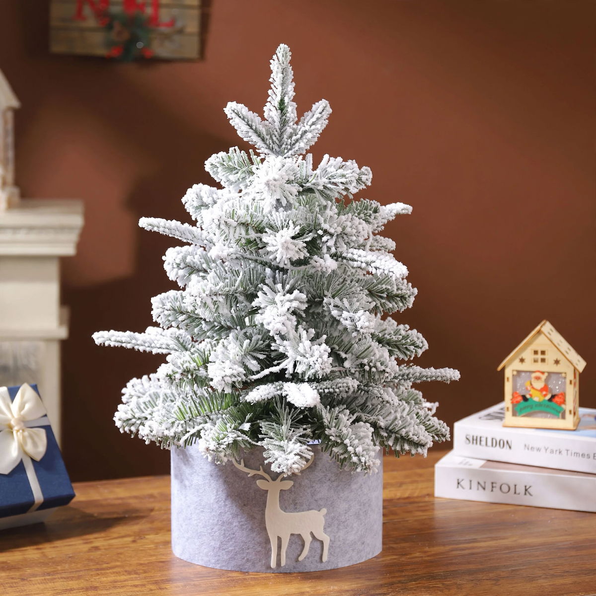 Mini-Weihnachtsbaum für den Tisch, 45-60 cm, beflockt