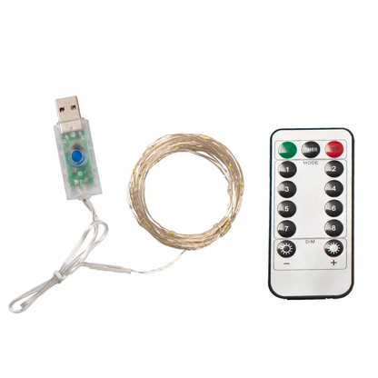 LED-Kupferdraht-Lichterkette mit manueller Steuerung