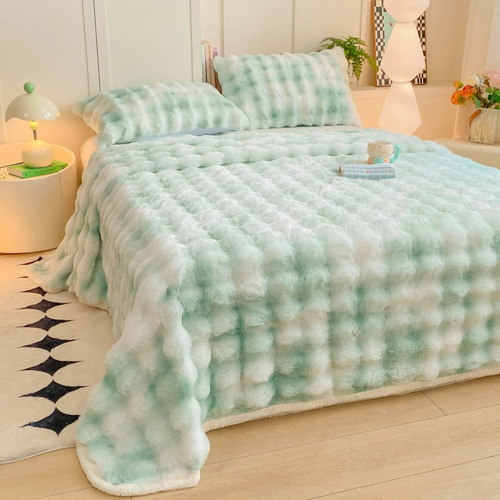 Weiches Bettlaken aus Milchfaser-Fleece, 180x200-220cm