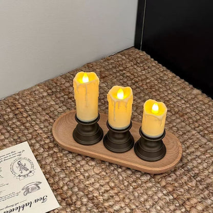 LED-Kerze mit Tropfenoptik im Vintage-Stil
