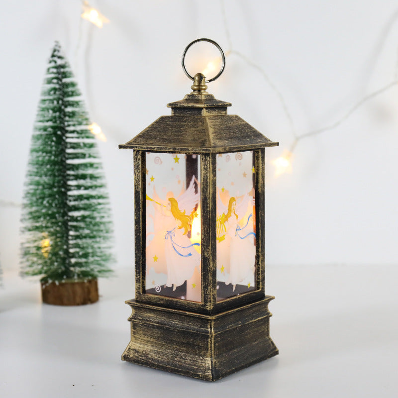 Dekorative LED-Laterne mit weihnachtlichem Motiv