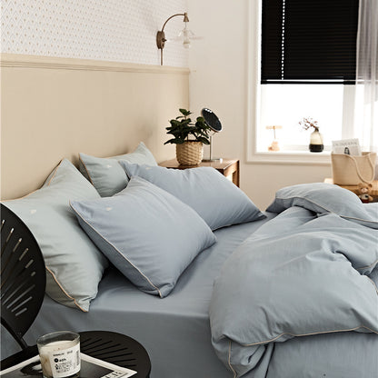 Premium Baumwoll-Bettwäsche-Set, angeraut, modern und schlicht