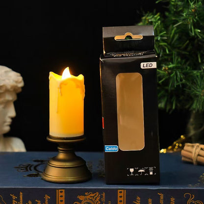 LED-Kerze mit Tropfenoptik im Vintage-Stil
