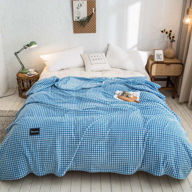 Japanische Milchfaser-Fleece Kuscheldecke, einfarbig