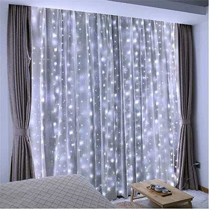 LED-Kupferdraht-Vorhang-Lichterkette mit Fernbedienung
