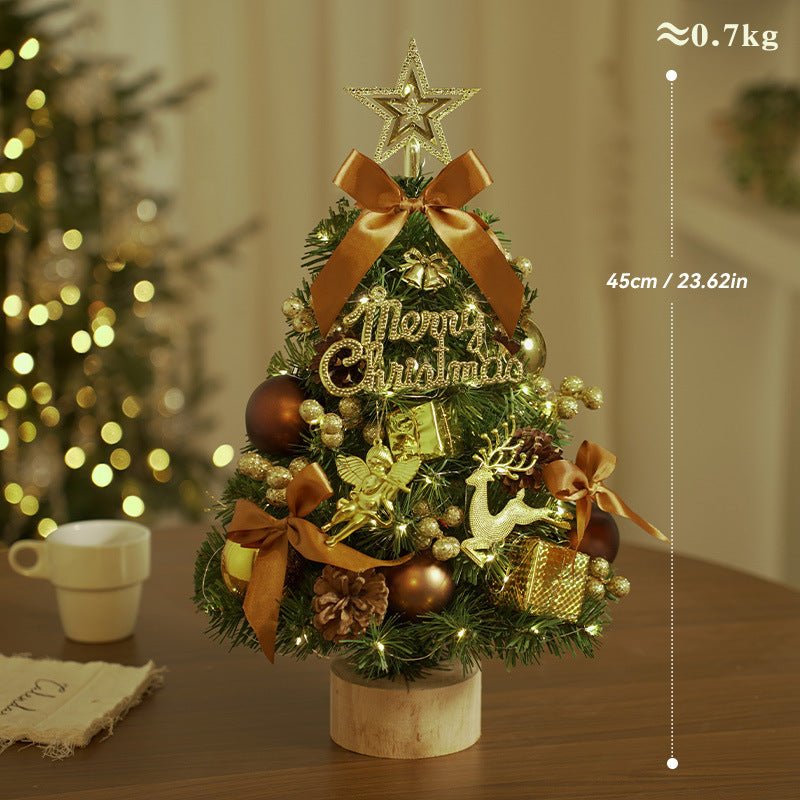 Mini-Weihnachtsbaum aus PVC mit Holzsockel