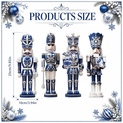 4er-Set Nussknacker-Soldaten, Lebkuchen-Design, 2D-Druck