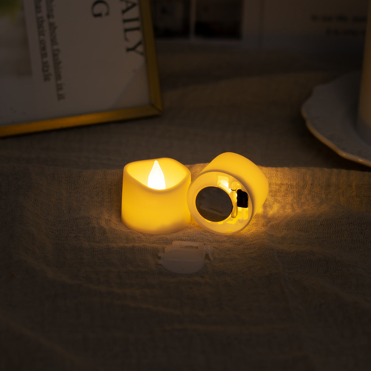 LED-Echtwachs-Optik Kerze mit Tropfeffekt