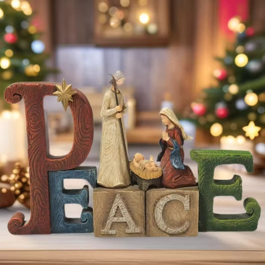 Dekorative Weihnachts-Krippenfigur aus Kunstharz