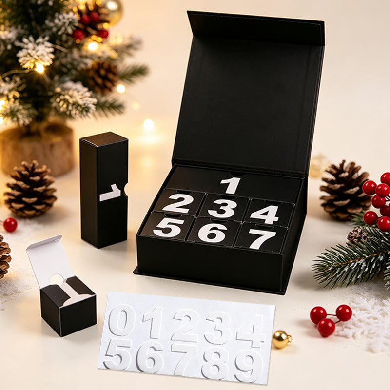Weihnachts-Adventskalender Geschenkbox, 16,5x16,5x5cm